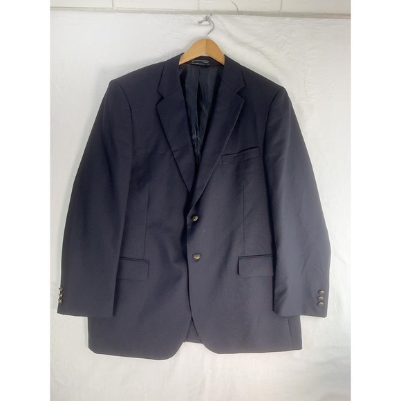 Saddlebred Other - Saddlebred Blazer Mens 46 Regular Navy Performance Two Button Suit Jacket